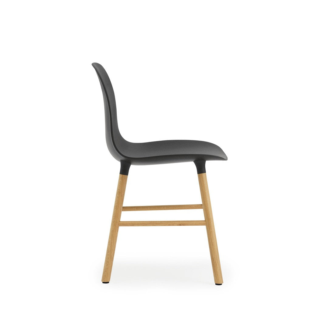 Black Form Chair with Oak Legs