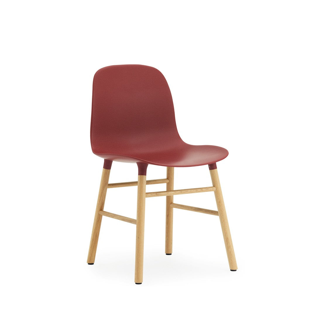 Form Chair, Red, Oak Legs