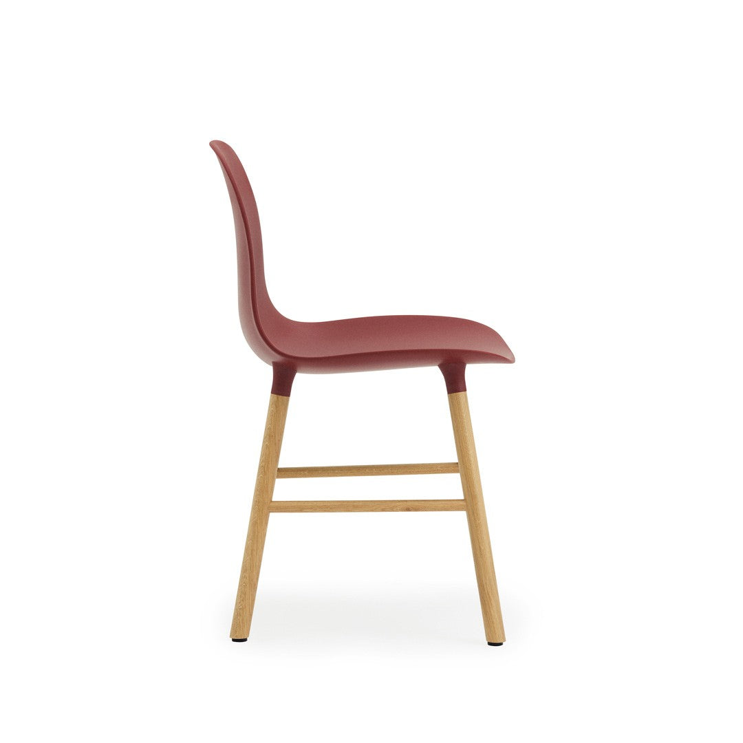 Form Chair, Red, Oak Legs
