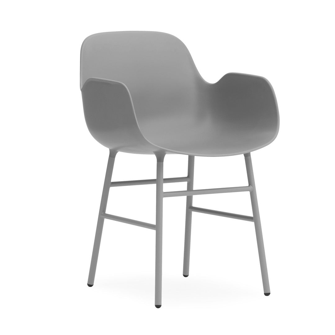 Armchair Form Grey Steel Legs