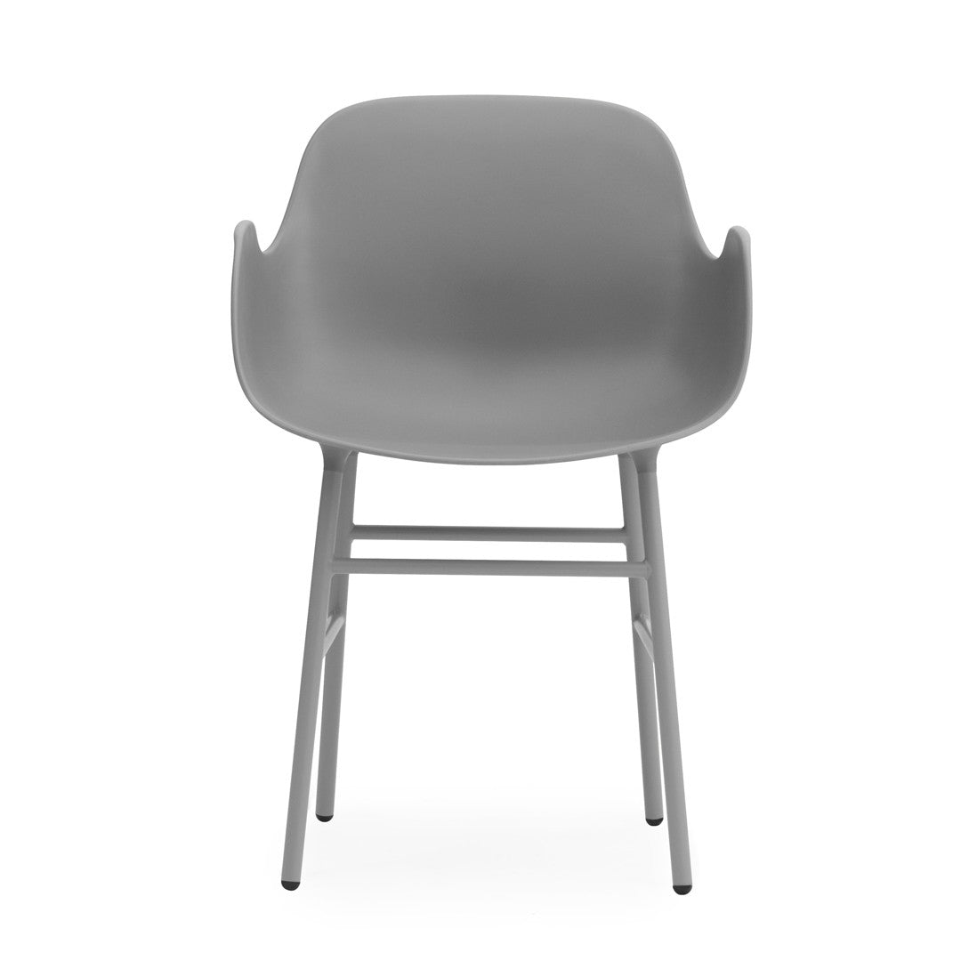 Armchair Form Grey Steel Legs