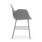 Silla Brazos Form Gris Patas Acero