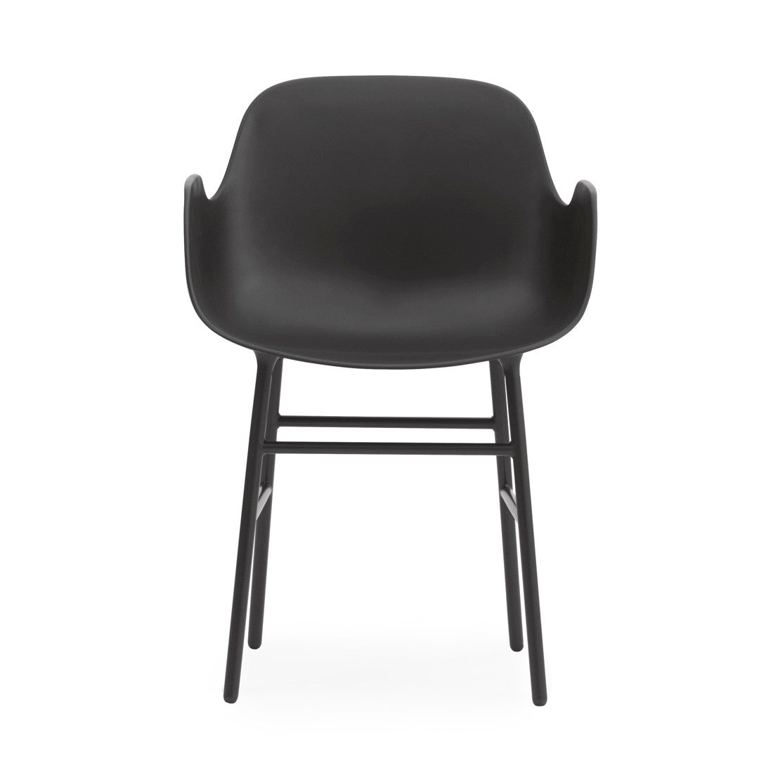 Form Armchair, Black, Steel Legs