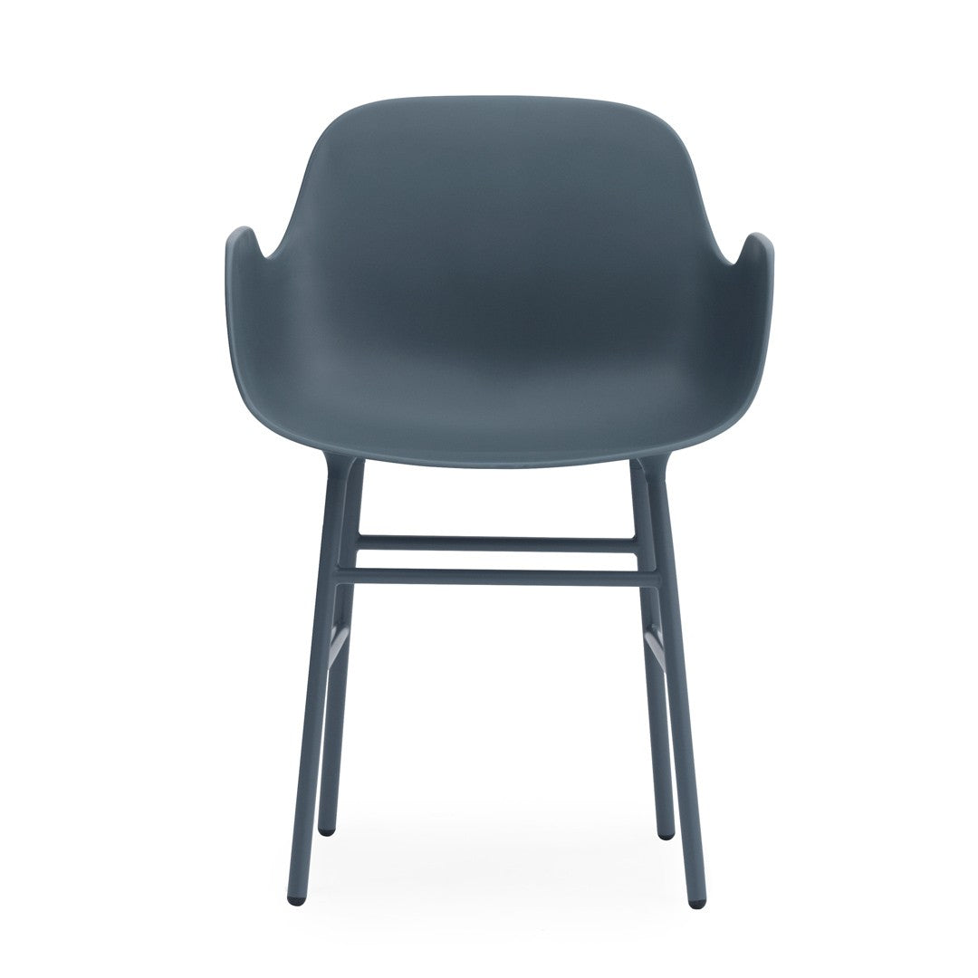 Armchair, Form, Blue, Steel Legs