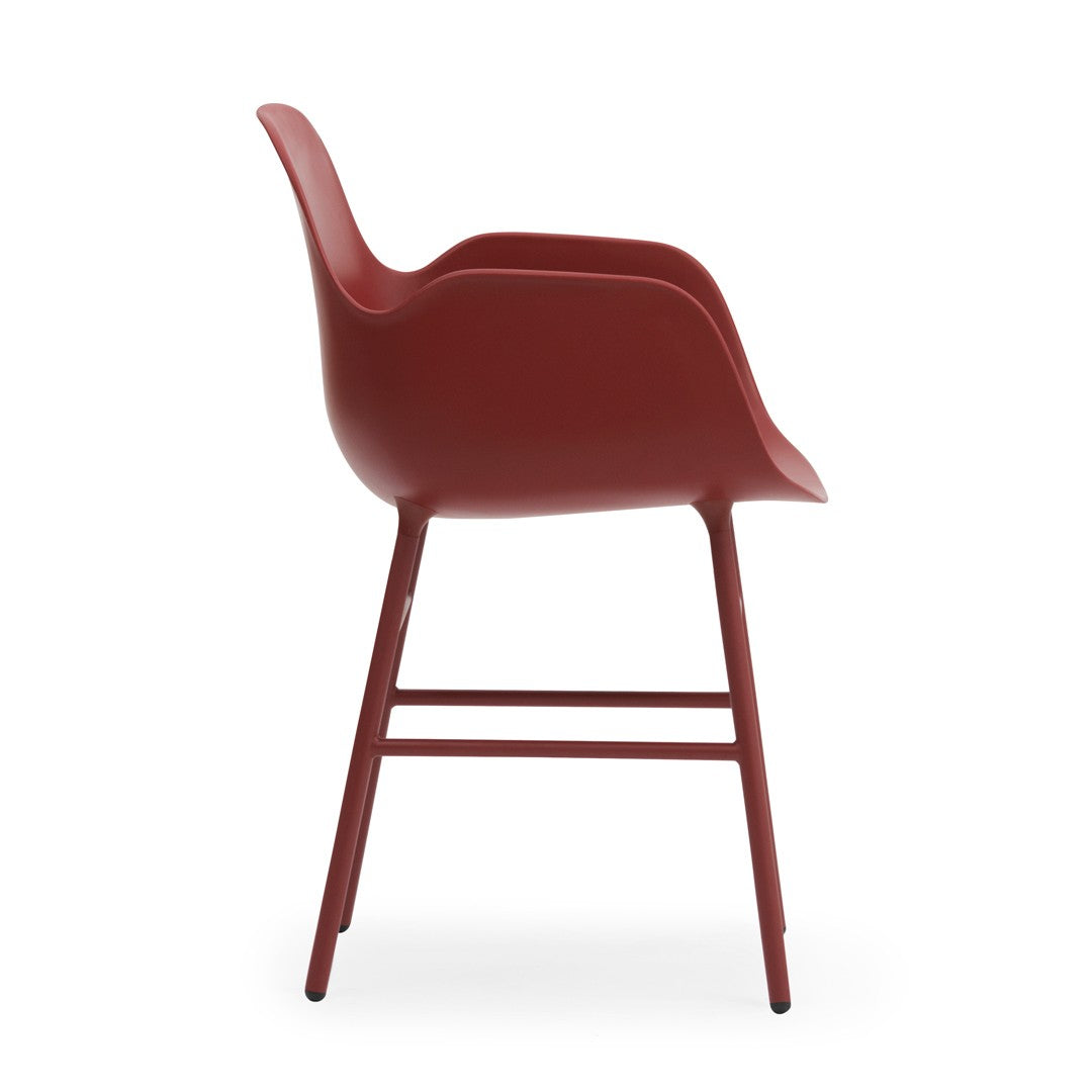 Silla Brazos Form Roja Patas Acero