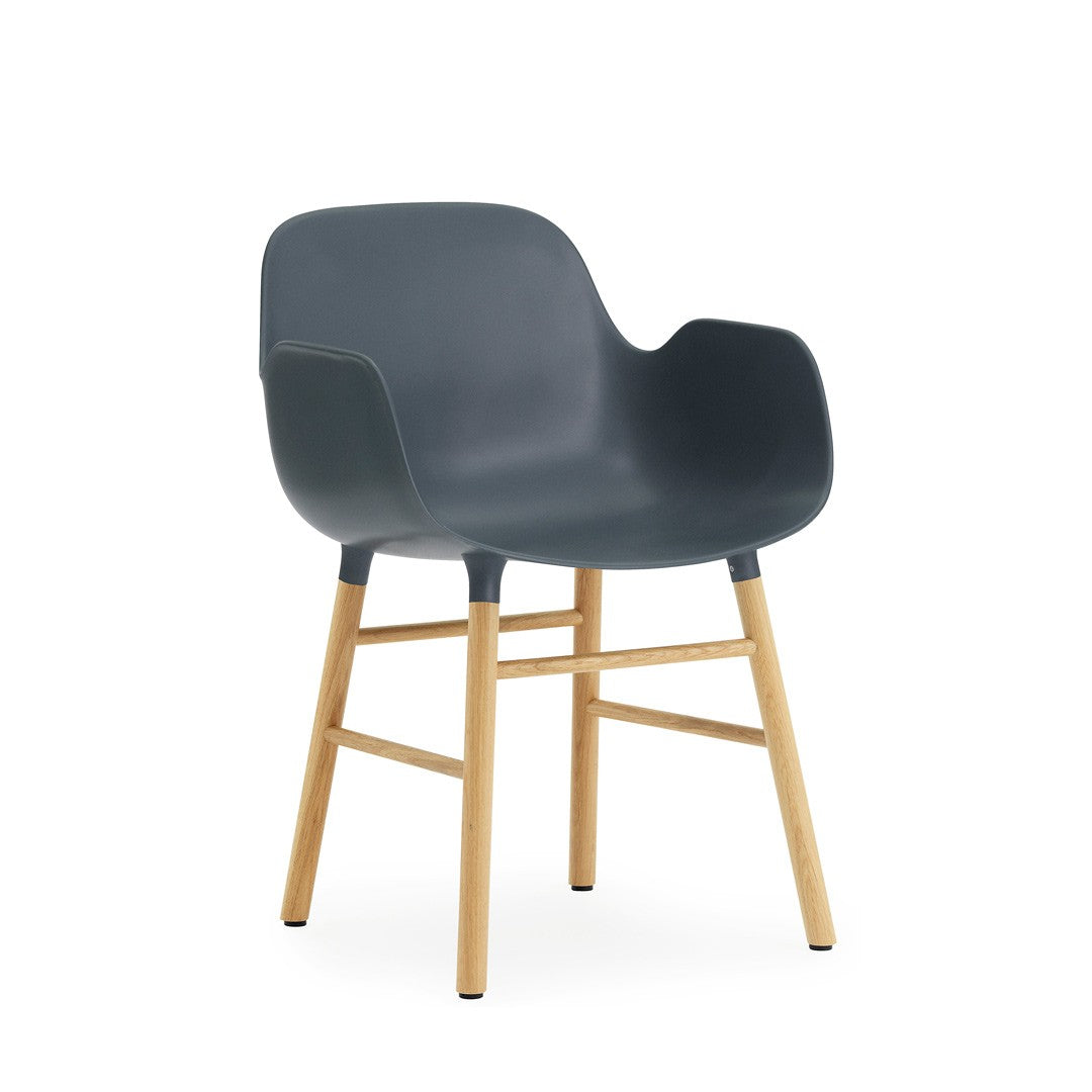 Form Armchair, Blue, Oak Legs