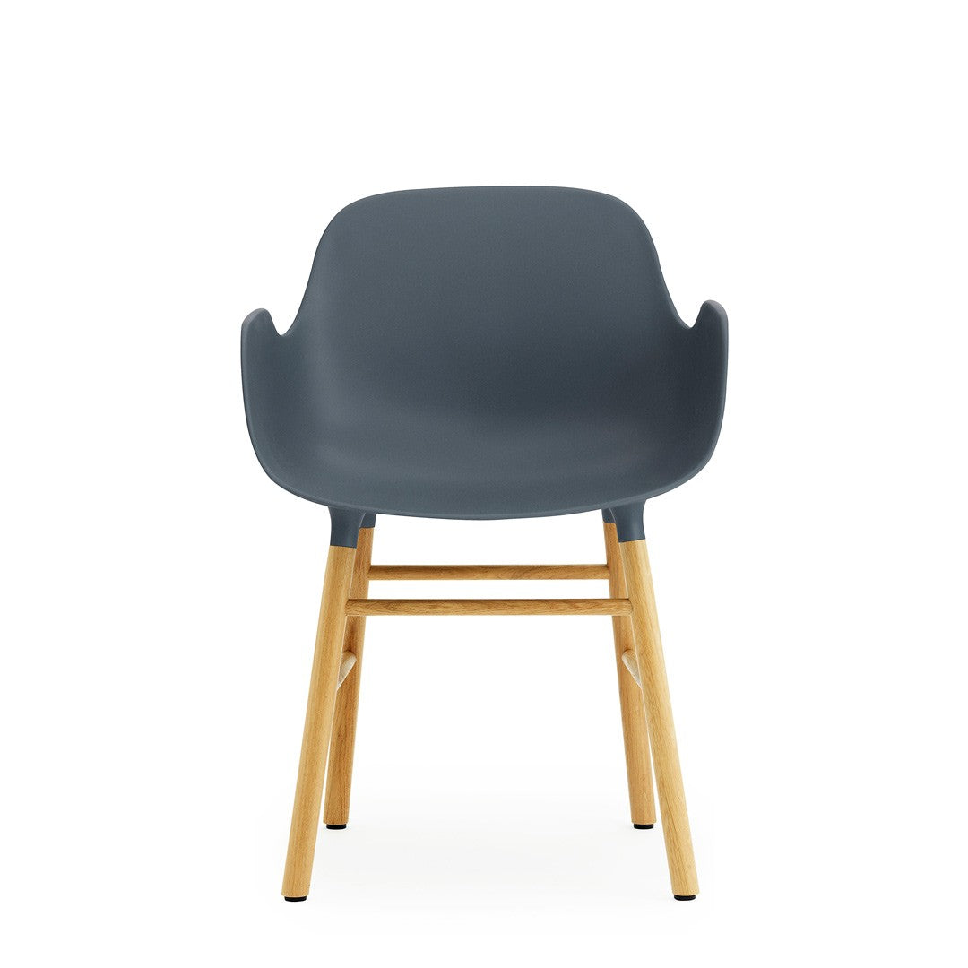 Form Armchair, Blue, Oak Legs