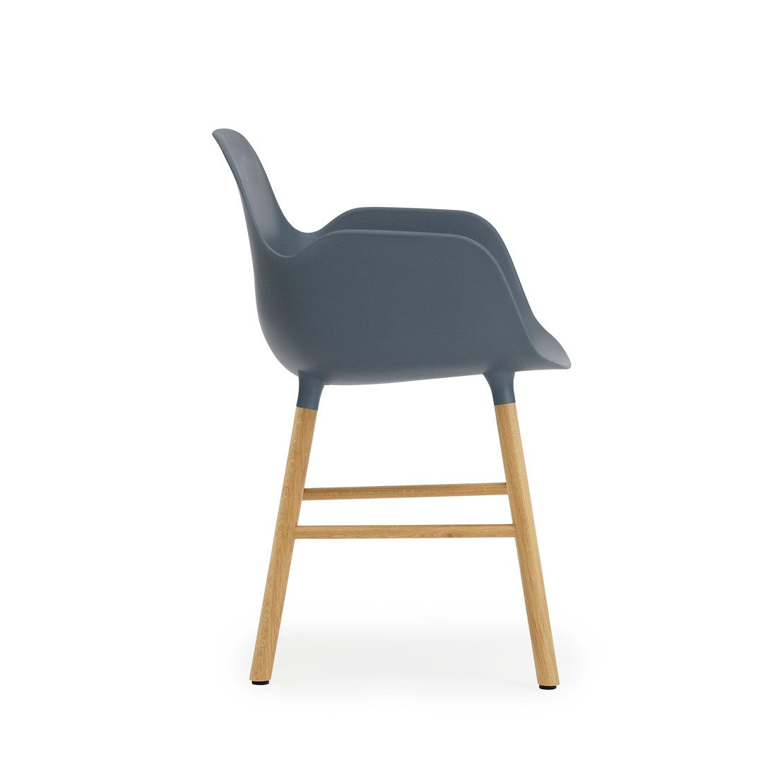 Form Armchair, Blue, Oak Legs