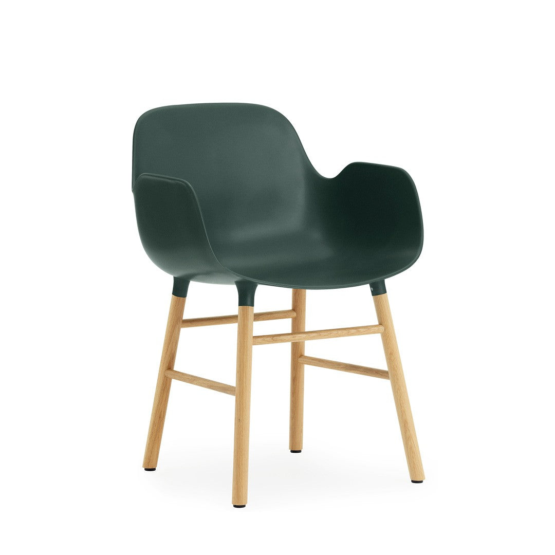 Armchair Form Green Oak Legs