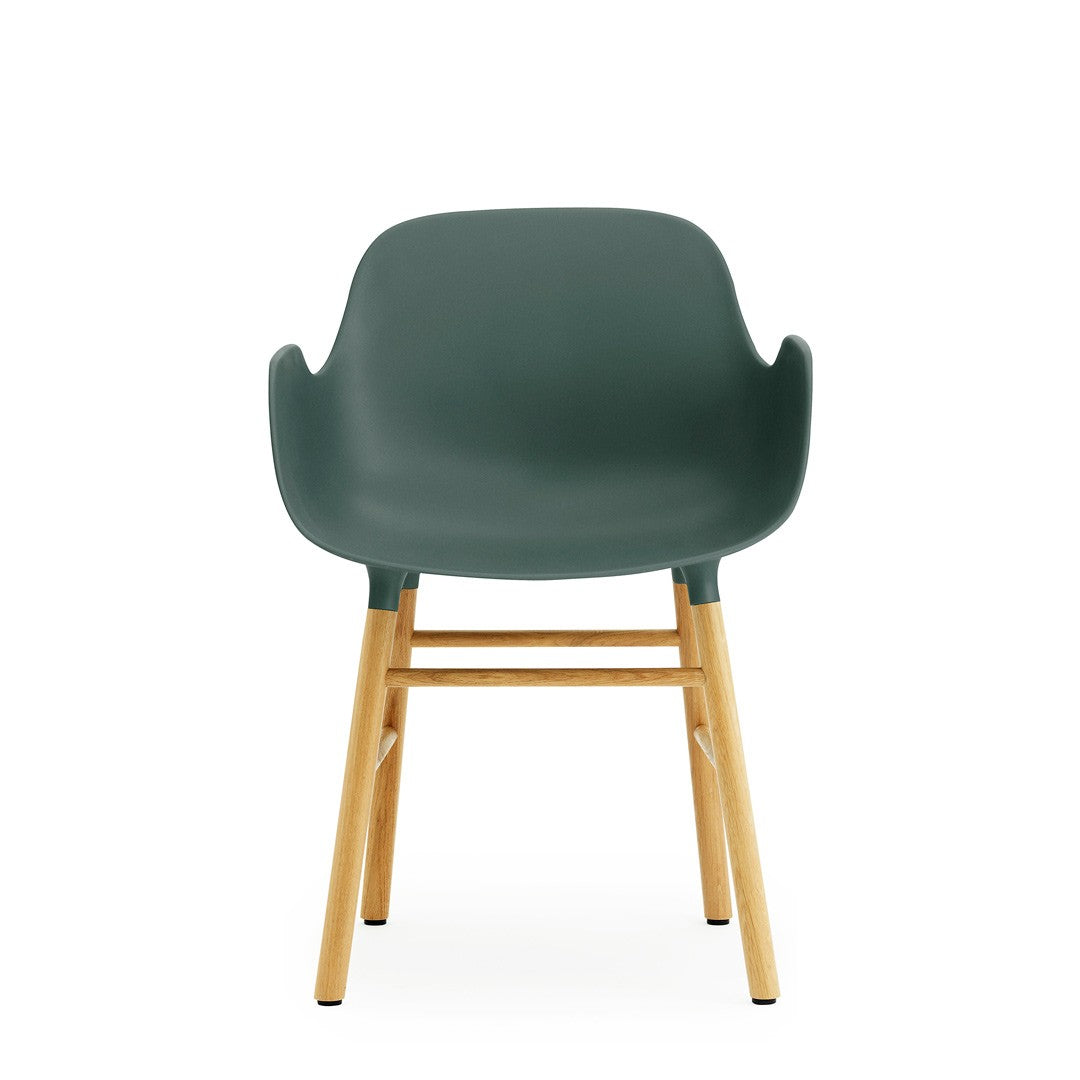 Armchair Form Green Oak Legs