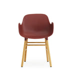 Armchair, Form, Red, Oak Legs