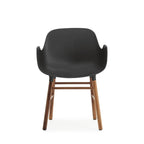 Armchair, Black Frame, Walnut Legs