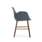 Armchair, Form, Blue, Walnut Legs