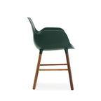 Form Green Armchair with Walnut Legs
