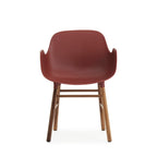 Form Armchair, Red, Walnut Legs