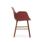 Form Armchair, Red, Walnut Legs