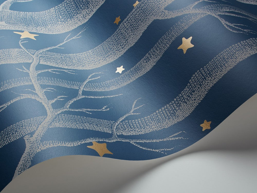 Papel Pintado | Wood And Stars Dark Blue