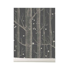 Wallpaper | Wood And Stars Dark Grey