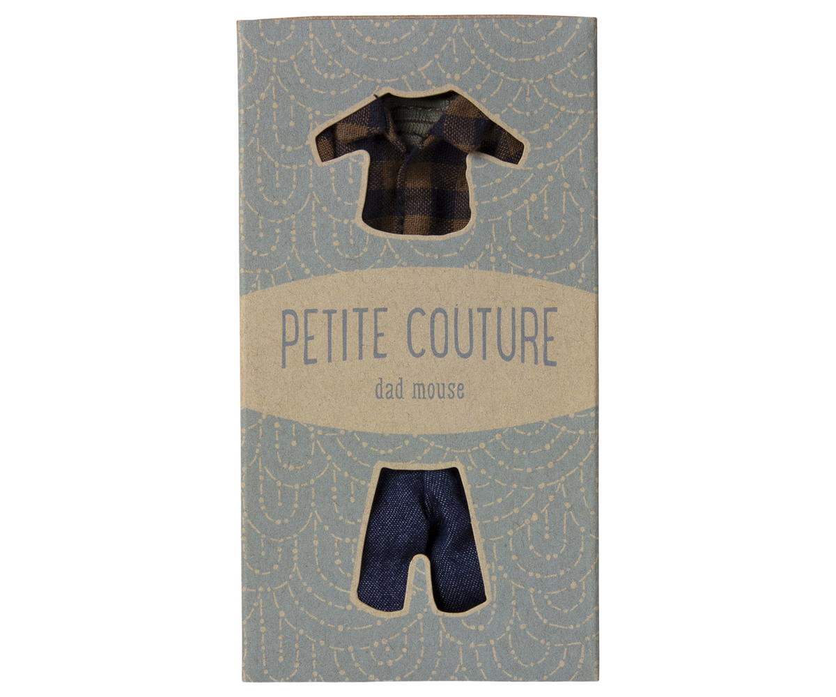 Camisa y pantalones a cuadros marrón, Papá ratón