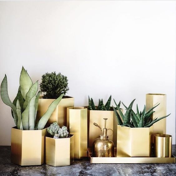 ferm living plant pot S Brass Planter Ferm Living – TOCTOC LIVING