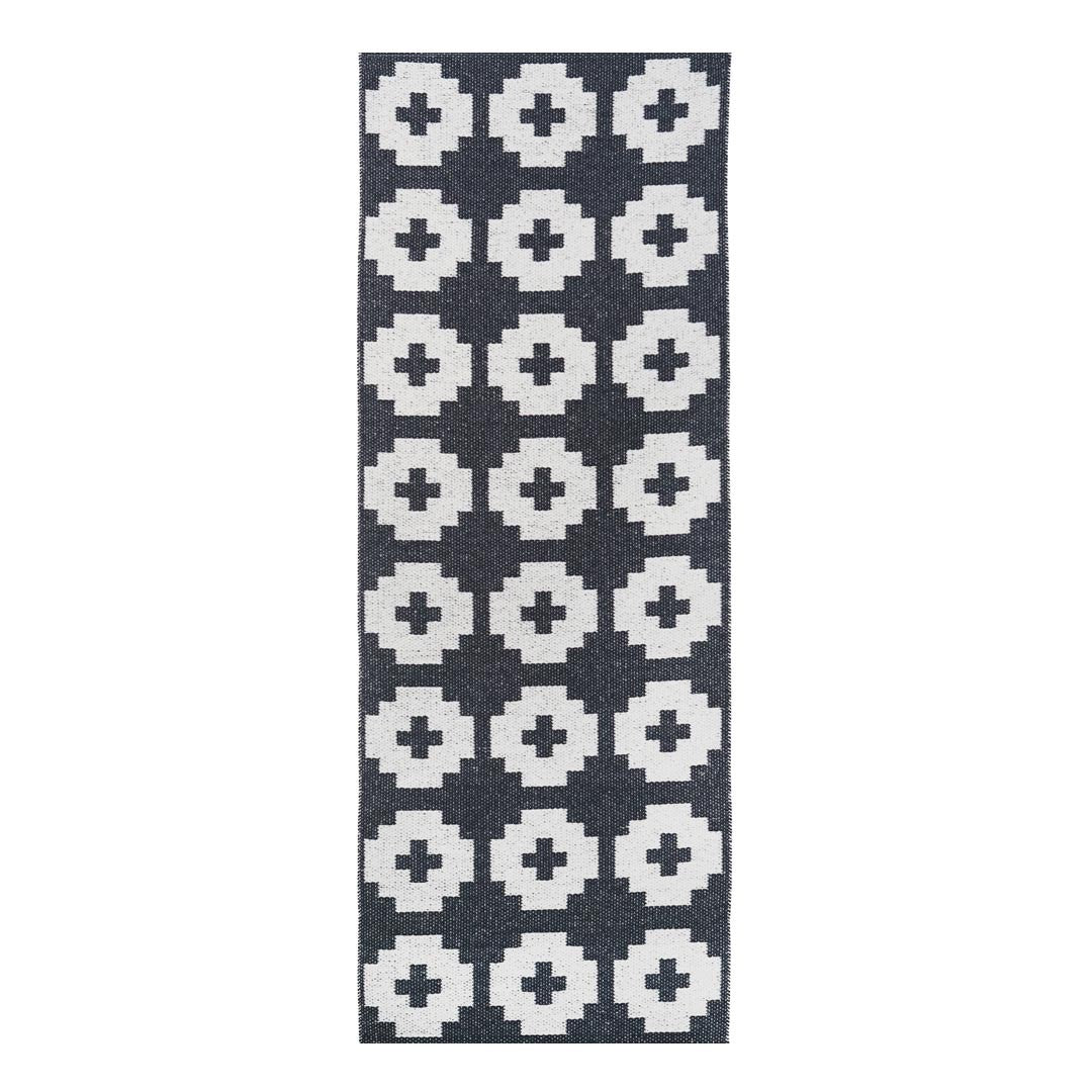 Alfombra Vinílica | Flower Negra 70x300