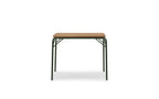 Mesa de exterior Vig 90 × 90 cm, robinia y verde oscuro