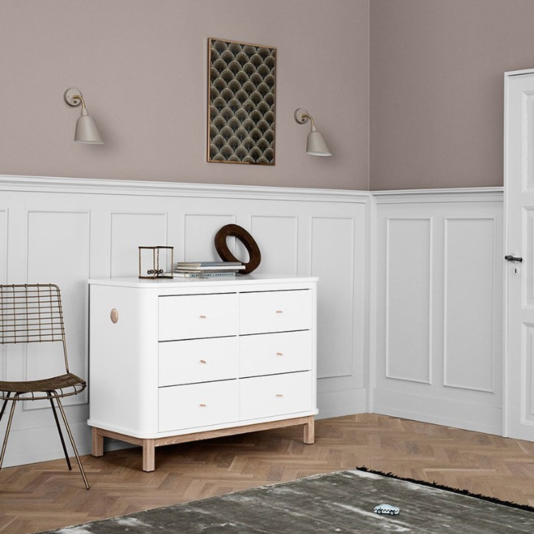 Commode | Bois 6 Tiroirs Chêne/Naturel