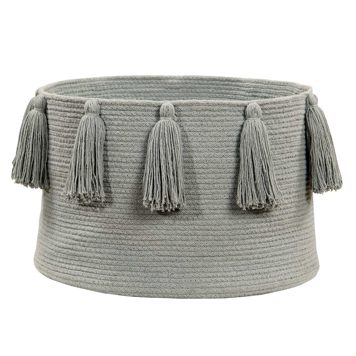 Basket | Tassels Light Grey