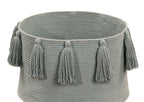 Basket | Tassels Light Grey