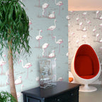Papel Pintado | Flamingos Gris