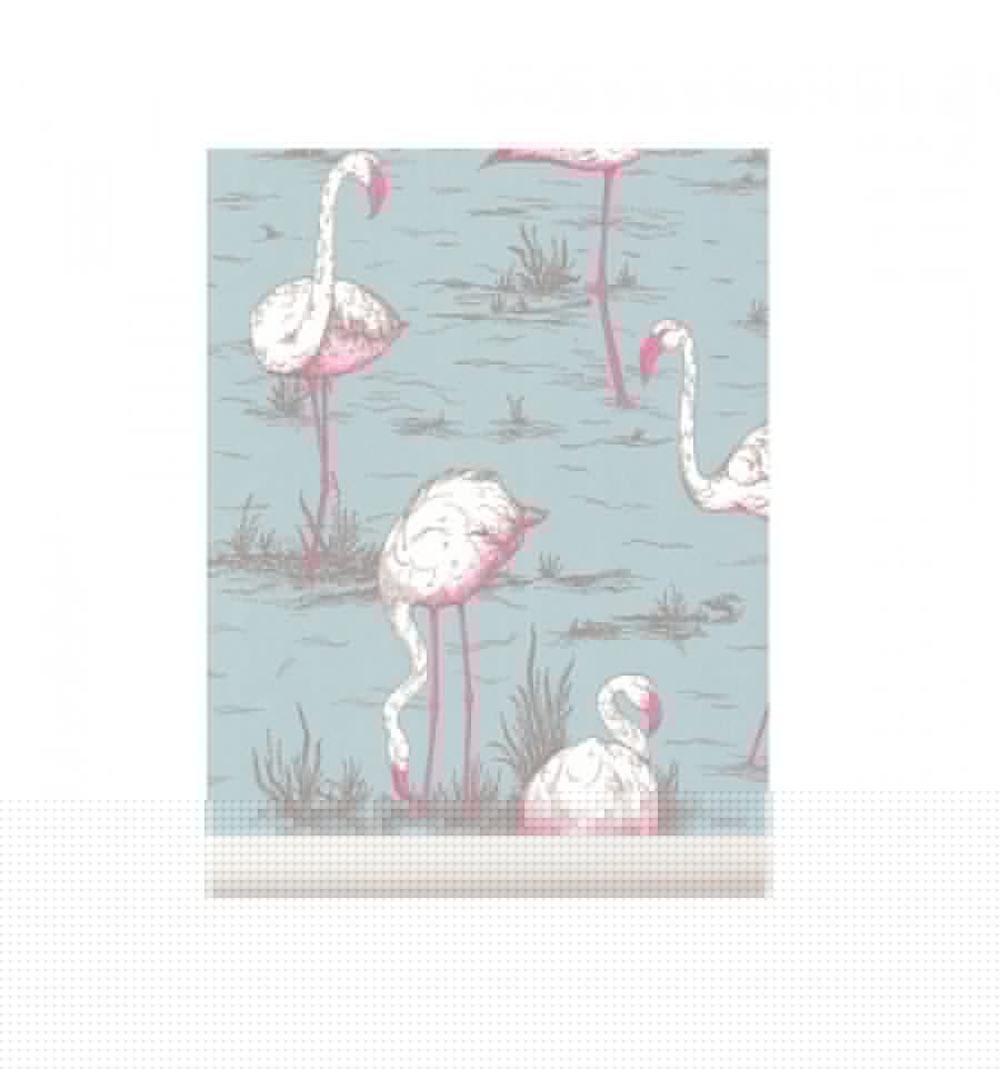 Papel Pintado | Flamingos Azul