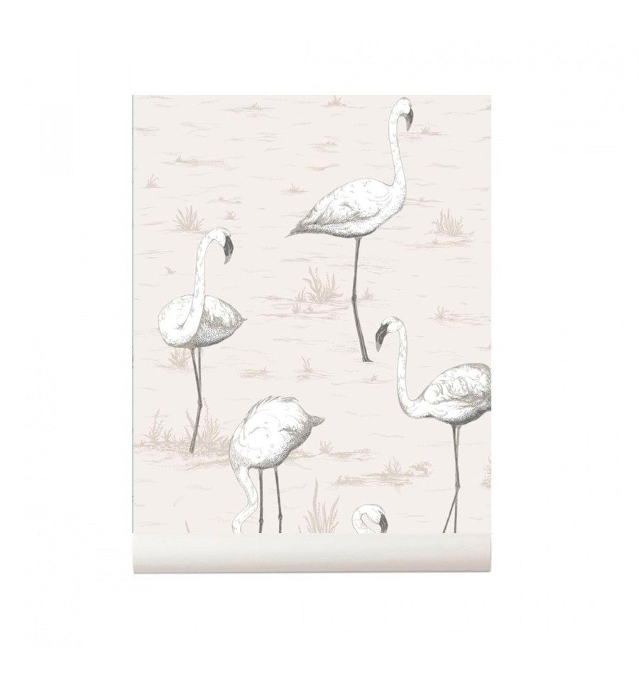 Papel Pintado | Flamingos Natural