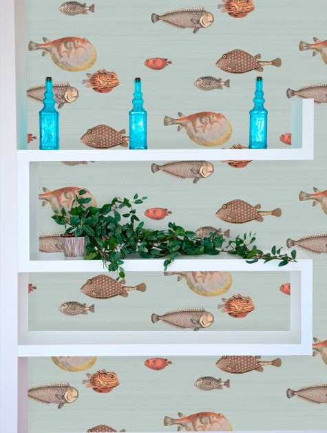 Papel Pintado | Peces Acquario Azul