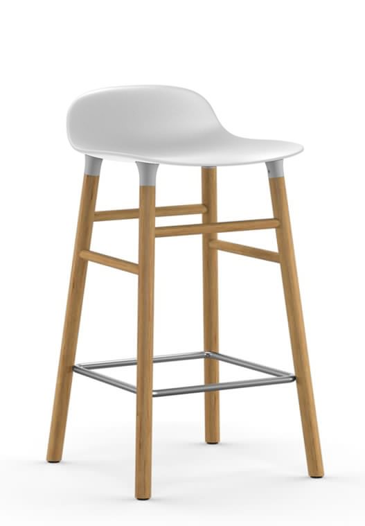 Taburete Form Roble Blanco 65 cm