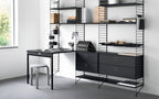Cómoda 2 cajones negro stained fresno 58x30cm