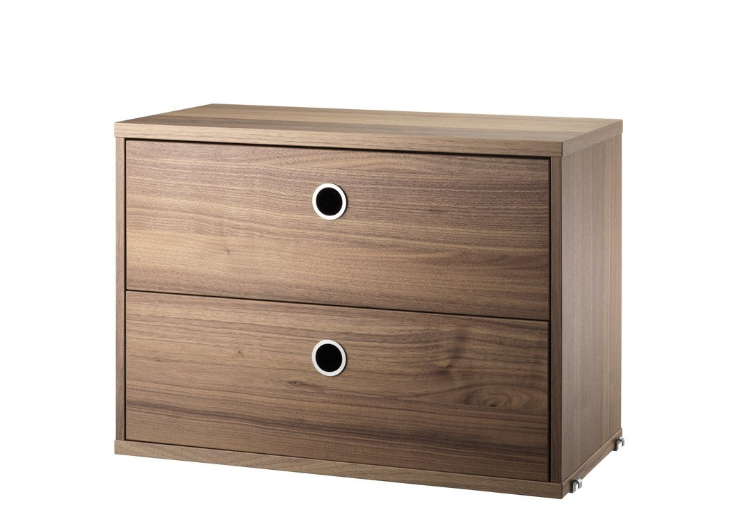 Chest with 2 drawers, walnut, 58x30 String System - TOC TOC Living ...