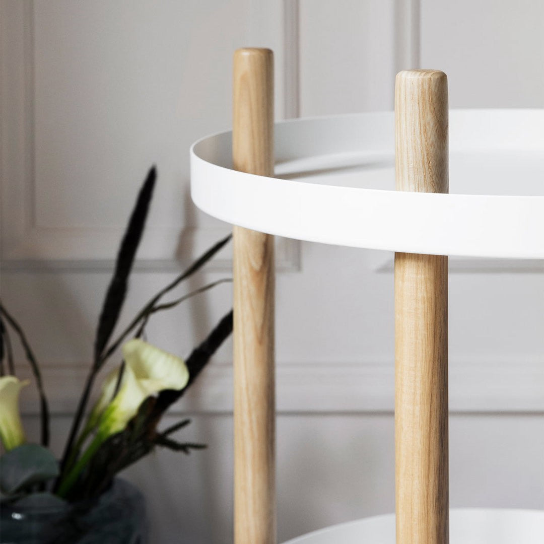 Block Side Table Ø45 cm White