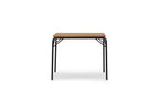Mesa de exterior Vig 90 × 90 cm, robinia y verde oscuro