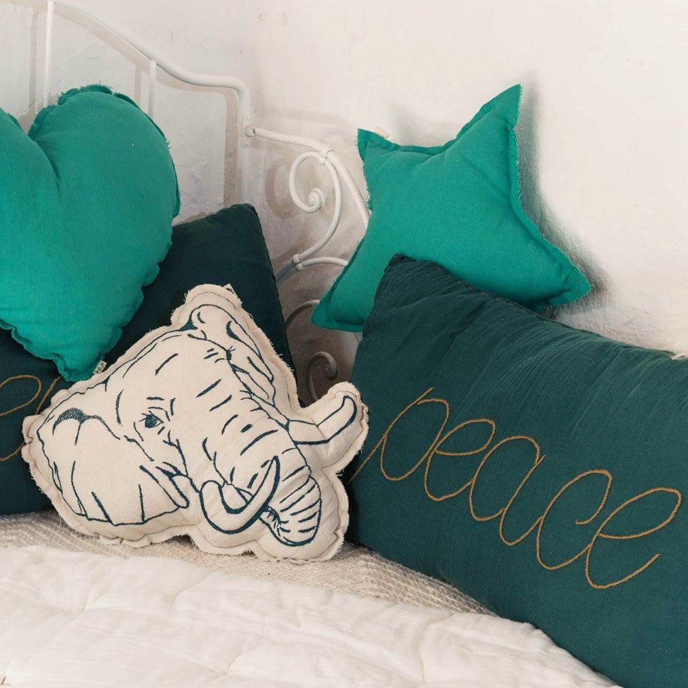 Coussin Étoile | Bleu sarcelle petit modèle