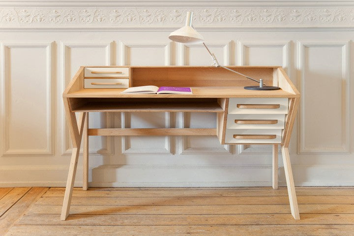 Escritorio roble Origami Crema