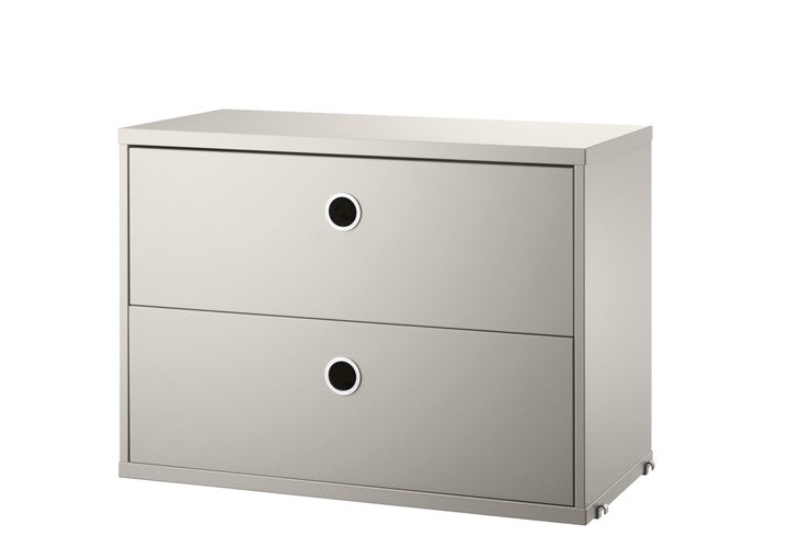 Commode 2 tiroirs beige 58x30cm