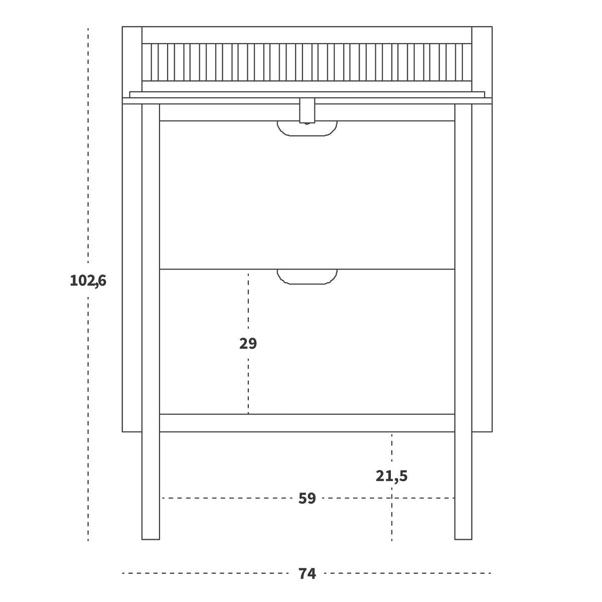 2-in-1 Changing Table with Drawers, White