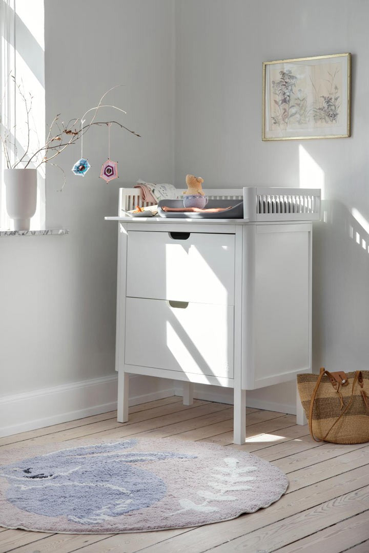 2-in-1 Changing Table with Drawers, White