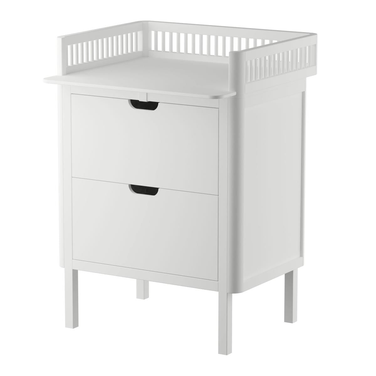 2-in-1 Changing Table with Drawers, White