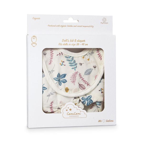 Conjunto babero y pañal muñeca | PRESSED LEAVES ROSE