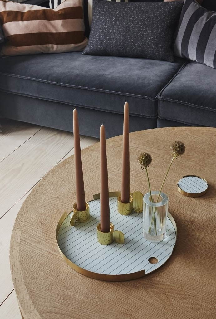 Portavela Art Oval Brass