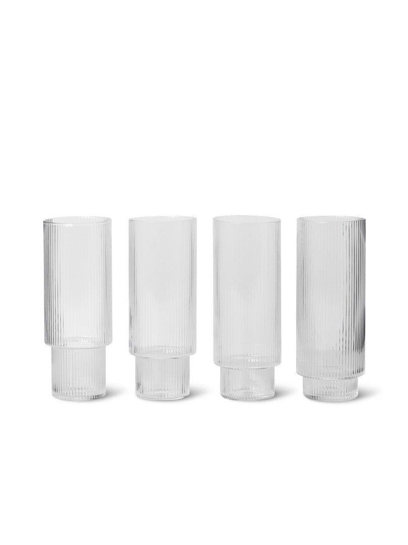 4u Tall Ripple Clear Glasses
