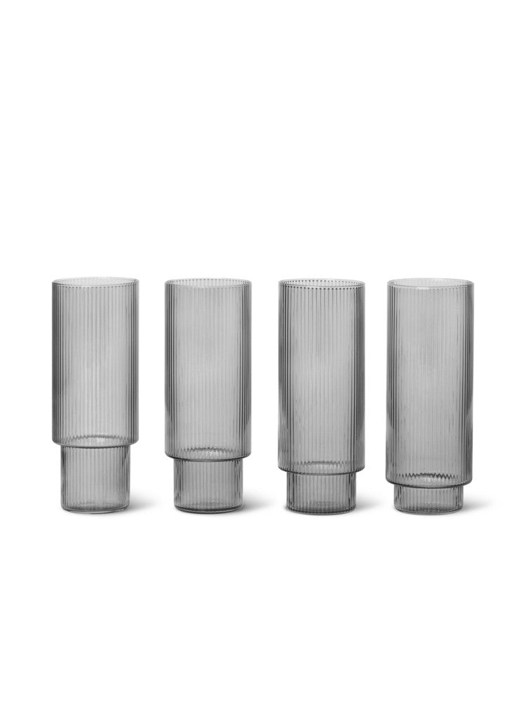 4u Tall Ripple Glasses, Smoked Grey