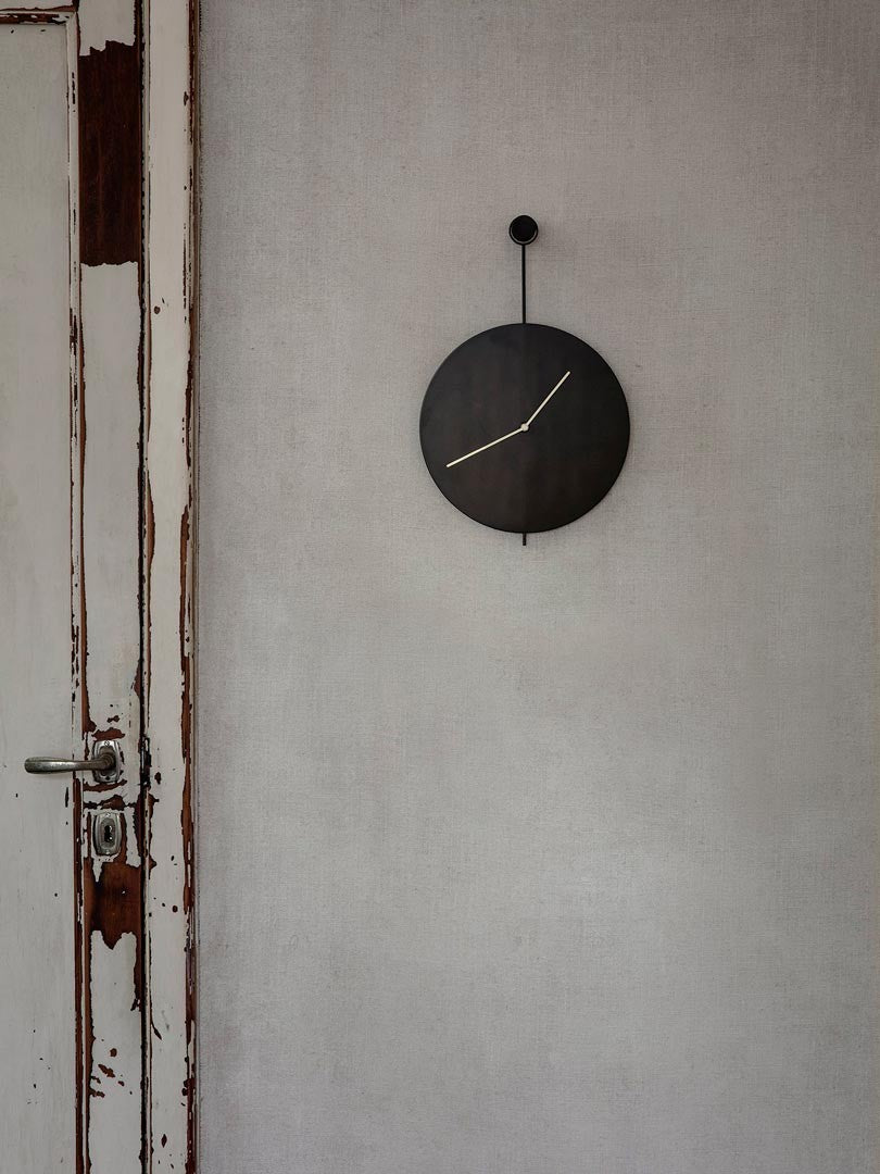 Reloj Pared Trace Negro / Latón