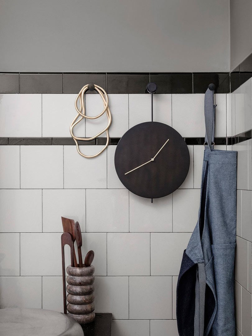 Reloj Pared Trace Negro / Latón